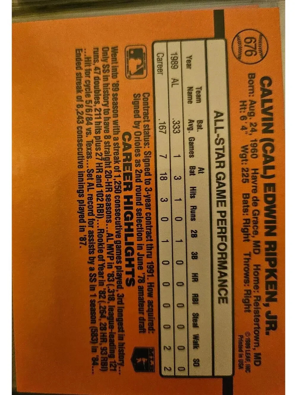 Donruss cal ripken